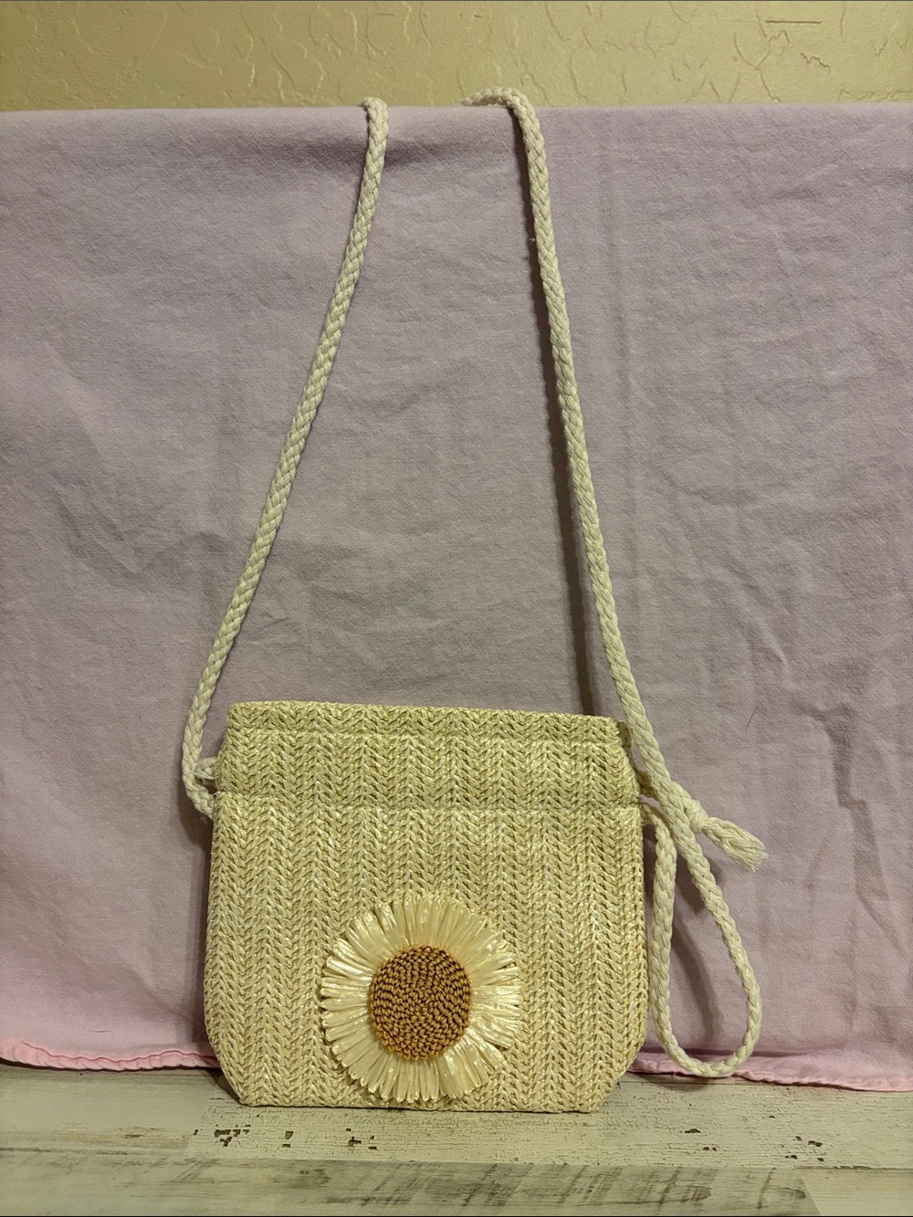 NWOT Small straw crossbody.